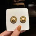 Süße Tiger Sternzeichen Ohrstecker mit funkelnden Strasssteinen und S925 Silber Nadeln für Frauen. - Massiver Tiger Gold
