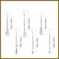 AB crystal sun catcher pendant size chart detail showing various hanging crystal decor items. - 6-Piece Set of Icicle Flower Pot Hangers
