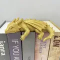 Golden resin sleeping dragon figurine ornament, perfect for bookshelf and desktop decor. - Winged Book-Climbing Dragon / Gold