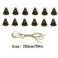 Christmas DIY witch bells doorbell pendant with rustic jute rope for holiday door decor. - 12 Pcs Bells