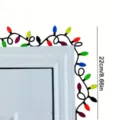 Decoración de esquina de puerta de Navidad de metal con diseño de luces coloridas para fiesta. - Guirnalda de luces de colores