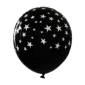 Palloncino in lattice nero da 12 pollici con stelle bianche, perfetto per le feste. - Palloncini in lattice a stella neri