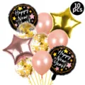 Set di palloncini Felice Anno Nuovo 2025 decorazione festa palloncini alluminio e latex 10pz - Set combinato per Capodanno da 10 pezzi 1