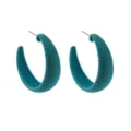 Vintage dunkeltürkise Samt Creolen für Damen, dicke retro weiche C-Form Mode Schmuck chic. - Blau