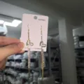 Elegante S925 Silber Nadel Strass Herz lange Quaste Ohrringe Damen Modeschmuck. - Herz-Lutscher-Ohrhaken