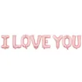 Set de ballons aluminium lettres I Love You 16 pouces pour decoration de Saint Valentin. - I LOVE YOU / Or rose