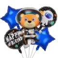 Set di palloncini foil spazio, 5 pezzi astronauta e stelle per festa di compleanno bambini. - Set orso spaziale