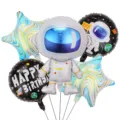 Set di 5 palloncini in alluminio astronauta per decorazione festa bambini tema spazio. - Set Astronauta