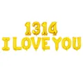 Kit ballons aluminium dores 16 pouces lettres chiffres 1314 I LOVE YOU pour decoration - 1314 I LOVE YOU / Or