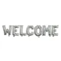 16 Zoll Silber Welcome Folienballons Buchstaben Banner Set fur Schulanfang Party Deko - Silberne Welcome-Ballons