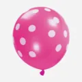 Ballon en latex à pois roses pour décoration de fête d'anniversaire et ambiance festive. - Ballons en latex rose vif à pois de 12 pouces