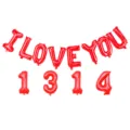Ensemble de ballons en aluminium lettres et chiffres rouges pour decoration de mariage - 1314 I LOVE YOU / Rouge