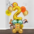 Ensemble de ballons de fête d'anniversaire sur le thème des animaux de la forêt. - Ensemble de Colonne d'Animaux (2) / 26 PCS