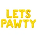 Set de ballons en feuille d'or LETS PAWTY pour decoration de fond de fete d'anniversaire chien - Ballon lettre / LETS PAWTY / Or
