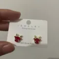 Rote Rentier Ohrstecker mit 925er Silberstift, niedliche Tier Design Ohrringe fur den Alltag. - Rentierkopf
