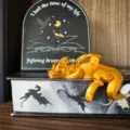 Gold 3D printed sleeping dragon bookshelf sitter resin figurine bookish decor for readers - Dragon Lying on Book - Gold