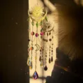 Crystal suncatcher wind chime hanging ornament for window room decor rainbow maker sun catcher. - Flame Sun Leaf - White