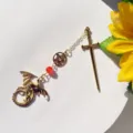 Metal sword dragon bookmark fantasy gothic metal bookmark gift for book lovers readers - Antique Gold