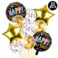 Set palloncini Capodanno 2025 decorazione festa palloncini foil coriandoli 10pz dettaglio - Set combinato per Capodanno da 10 pezzi 4