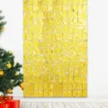 Dettaglio della tenda di paillettes quadrate di Natale, motivo renna e fiocco di neve. - Tenda di pioggia quadrata Natale alce oro / Oro