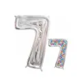 Numero 7 ballon aluminium cadre decoration fete anniversaire argent brillant style - Chiffre 7 / 65 Pouces