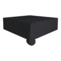Vue détaillée de la nappe noire unie, montrant une texture de tissu lisse et un beau tombé. - 137*183cm / Noir