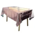 Nappe jetable en aluminium métallisé or rose vue de détail pour décoration de fête, brillante. - 137cm*185cm / Or rose
