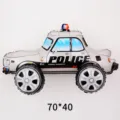Inflatable police car foil balloon for birthday party decorations, kids traffic theme toys. - New White Police Car