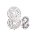 Ballon Aluminium Chiffre 65 Pouces Argent Ballon Numérique Pour Fête Anniversaire Déco - Chiffre 8 / 65 Pouces