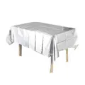 Nappe en feuille d'aluminium argentée jetable housse de table de fête d'anniversaire - 137cm*185cm / Argent