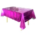 Nappe en feuille metallique or rose jetable pour decoration de fete d'anniversaire et table - 137cm*185cm / Rose rouge