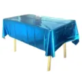 Nappe jetable en feuille métallique bleue pour décoration de table de fête d'anniversaire. - 137cm*185cm / Bleu