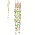 Crystal suncatcher wind chime hanging pendant colorful light window wedding wall decor - Green