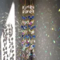 Crystal suncatcher wind chime hanging decor with colorful light reflections for window - Sapphire Blue