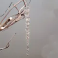 Clear crystal icicle Christmas tree hanging ornament clear glass bead pendant holiday decoration. - Crystal Icicle