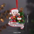 Baby first Christmas resin ornament pendant, cute baby doll with tree design for holiday decor. - Red Baby