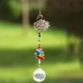 Crystal swan suncatcher detail view, dazzling colorful hanging prism for indoor home decor. - White Swan