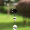 Exquisite crystal swan suncatcher detail, perfect for garden, car and home decor. - Black Swan