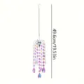 Crystal chandelier prism detail featuring multicolored reflective beads and metal chain. - Claw-Set Pointed Beads