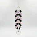 Crystal suncatcher hanging ornament window decoration sparkling beads heart pendant - Circle Heart / Yellow