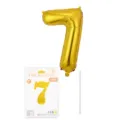 Ballon en aluminium chiffre 7 doré avec carte d'emballage et tube pour fête d'anniversaire. - Chiffre 7 / 16" / Or