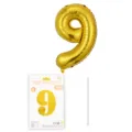 Ballon aluminium chiffre 9 or 16 pouces decoration fete d anniversaire avec carte - Chiffre 9 / 16" / Or