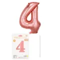Ballon aluminium chiffre 4 or rose 16 pouces décoration fête d'anniversaire avec emballage. - Chiffre 4 / 16" / Or rose