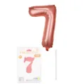 16 Pouces Or Rose Chiffon 7 Ballon Aluminium Anniversaire Fête Décoration Carte Emballage - Chiffre 7 / 16" / Or rose