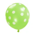 Ballon en latex vert à pois en vue détaillée, idéal pour la décoration de fêtes d'anniversaire. - Ballons en latex à pois verts 12 pouces
