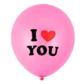 Ballon en latex rose de 12 pouces avec impression coeur I Love You pour fete mariage - Style I LOVE YOU / Pack de 100 / Rose