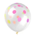 Ballon en Latex à Pois Colorés Épais de 12 Pouces pour Décoration de Fête d'Anniversaire - Ballons en latex transparents à pois jaunes, roses et violets (12 pouces, n° 1)