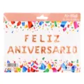 Ballon en aluminium rose gold feliz aniversario espagnol, parfait pour déco de fête. - 16 Pouces Or Rose Pack