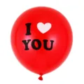 Ballon en latex rouge de 12 pouces avec coeur pour mariage et decoration romantique. - Style I LOVE YOU / Pack de 100 / Rouge