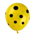 Ballon en latex a pois jaunes de 12 pouces pour decorations de fete d'anniversaire et fetes. - Ballons en latex à pois noirs et jaunes 12 pouces
